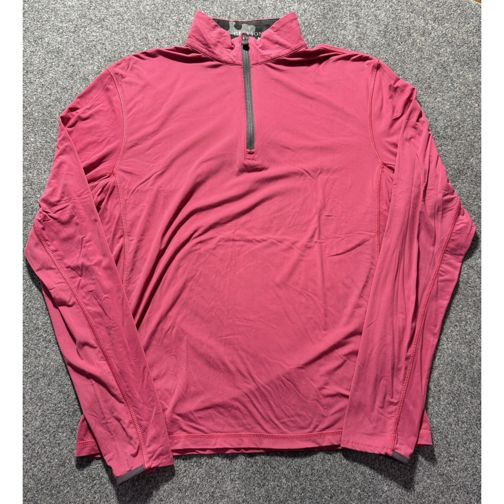 Greyson Golf Men's Tate Mockneck Pullover Pink 1/4 Zip Golf Stretch S Small EUC‎